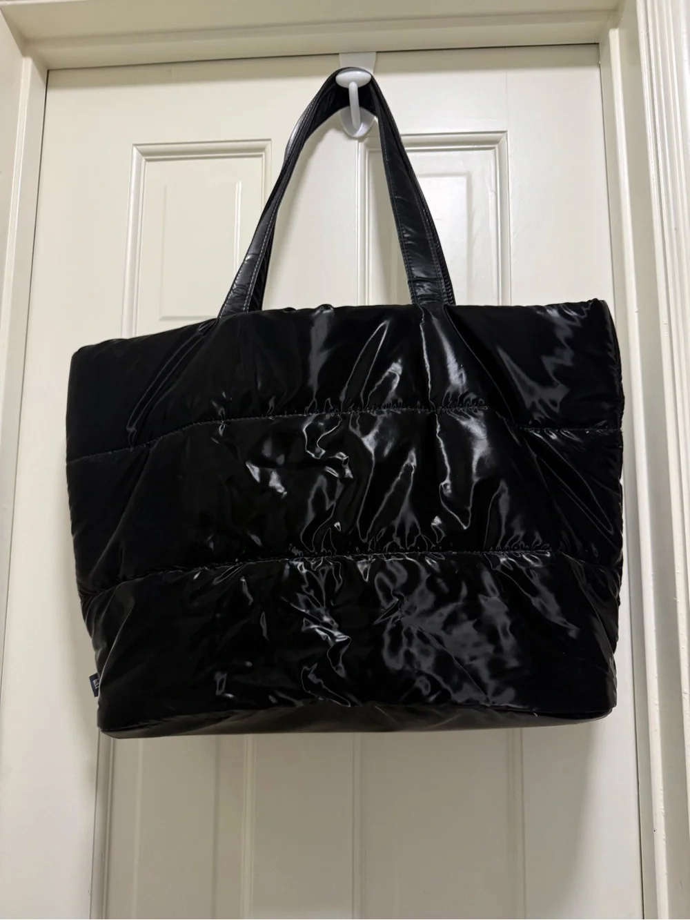 GAP Black Shiny Puffer Tote